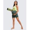 imageCRZ YOGA Womens Butterluxe Maternity Biker Shorts Over The Belly 4quot  Pregnancy Yoga Workout ActivewearDark Forest Green