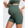 imageCRZ YOGA Womens Butterluxe Maternity Biker Shorts Over The Belly 4quot  Pregnancy Yoga Workout ActivewearDark Forest Green