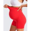 imageCRZ YOGA Womens Butterluxe Maternity Biker Shorts Over The Belly 4quot  Pregnancy Yoga Workout ActivewearDeep Red