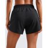 imageCRZ YOGA Womens Mid Waisted Running Shorts Liner  5 Quick Dry for Athletic Sport Workout Track with Zip PocketBlack