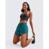 imageCRZ YOGA Womens Mid Waisted Running Shorts Liner  5 Quick Dry for Athletic Sport Workout Track with Zip PocketBorealis Green