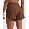 imageCRZ YOGA Womens Mid Waisted Running Shorts Liner  5 Quick Dry for Athletic Sport Workout Track with Zip PocketCoffee Brown