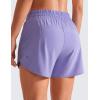 imageCRZ YOGA Womens Mid Waisted Running Shorts Liner  5 Quick Dry for Athletic Sport Workout Track with Zip PocketDark Lavender Purple