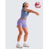 imageCRZ YOGA Womens Mid Waisted Running Shorts Liner  5 Quick Dry for Athletic Sport Workout Track with Zip PocketDark Lavender Purple