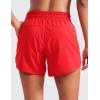 imageCRZ YOGA Womens Mid Waisted Running Shorts Liner  5 Quick Dry for Athletic Sport Workout Track with Zip PocketDeep Red