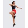 imageCRZ YOGA Womens Mid Waisted Running Shorts Liner  5 Quick Dry for Athletic Sport Workout Track with Zip PocketDeep Red