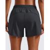 imageCRZ YOGA Womens Mid Waisted Running Shorts Liner  5 Quick Dry for Athletic Sport Workout Track with Zip PocketGraphite Grey