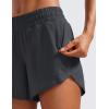 imageCRZ YOGA Womens Mid Waisted Running Shorts Liner  5 Quick Dry for Athletic Sport Workout Track with Zip PocketGraphite Grey