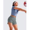 imageCRZ YOGA Womens Mid Waisted Running Shorts Liner  5 Quick Dry for Athletic Sport Workout Track with Zip PocketGrey Sage