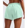 imageCRZ YOGA Womens Mid Waisted Running Shorts Liner  5 Quick Dry for Athletic Sport Workout Track with Zip PocketMint Moment