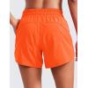 imageCRZ YOGA Womens Mid Waisted Running Shorts Liner  5 Quick Dry for Athletic Sport Workout Track with Zip PocketNeon Orange
