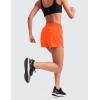 imageCRZ YOGA Womens Mid Waisted Running Shorts Liner  5 Quick Dry for Athletic Sport Workout Track with Zip PocketNeon Orange