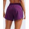 imageCRZ YOGA Womens Mid Waisted Running Shorts Liner  5 Quick Dry for Athletic Sport Workout Track with Zip PocketPlum Magenta