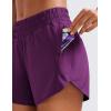 imageCRZ YOGA Womens Mid Waisted Running Shorts Liner  5 Quick Dry for Athletic Sport Workout Track with Zip PocketPlum Magenta