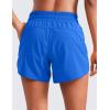 imageCRZ YOGA Womens Mid Waisted Running Shorts Liner  5 Quick Dry for Athletic Sport Workout Track with Zip PocketSparkle Blue