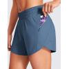 imageCRZ YOGA Womens Mid Waisted Running Shorts Liner  5 Quick Dry for Athletic Sport Workout Track with Zip PocketStelindigo Blue