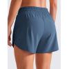 imageCRZ YOGA Womens Mid Waisted Running Shorts Liner  5 Quick Dry for Athletic Sport Workout Track with Zip PocketStelindigo Blue