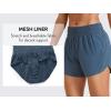 imageCRZ YOGA Womens Mid Waisted Running Shorts Liner  5 Quick Dry for Athletic Sport Workout Track with Zip PocketStelindigo Blue