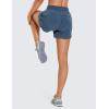 imageCRZ YOGA Womens Mid Waisted Running Shorts Liner  5 Quick Dry for Athletic Sport Workout Track with Zip PocketStelindigo Blue