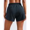 imageCRZ YOGA Womens Mid Waisted Running Shorts Liner  5 Quick Dry for Athletic Sport Workout Track with Zip PocketTrue Navy