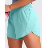 imageCRZ YOGA Womens Mid Waisted Running Shorts Liner  5 Quick Dry for Athletic Sport Workout Track with Zip PocketTurquoise