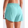 imageCRZ YOGA Womens Mid Waisted Running Shorts Liner  5 Quick Dry for Athletic Sport Workout Track with Zip PocketTurquoise