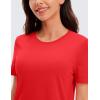 imageCRZ YOGA Womens Pima Cotton Short Sleeve Workout Shirts Casual Yoga TShirt Soft Athletic TopDeep Red