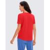 imageCRZ YOGA Womens Pima Cotton Short Sleeve Workout Shirts Casual Yoga TShirt Soft Athletic TopDeep Red