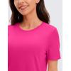 imageCRZ YOGA Womens Pima Cotton Short Sleeve Workout Shirts Casual Yoga TShirt Soft Athletic TopGranita Pink
