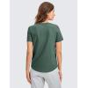 imageCRZ YOGA Womens Pima Cotton Short Sleeve Workout Shirts Casual Yoga TShirt Soft Athletic TopGraphite Green