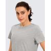 imageCRZ YOGA Womens Pima Cotton Short Sleeve Workout Shirts Casual Yoga TShirt Soft Athletic TopHeathered Medium Grey