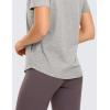 imageCRZ YOGA Womens Pima Cotton Short Sleeve Workout Shirts Casual Yoga TShirt Soft Athletic TopHeathered Medium Grey