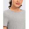 imageCRZ YOGA Womens Pima Cotton Short Sleeve Workout Shirts Casual Yoga TShirt Soft Athletic TopHeathered Medium Grey