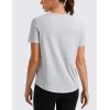 imageCRZ YOGA Womens Pima Cotton Short Sleeve Workout Shirts Casual Yoga TShirt Soft Athletic TopLight Grey Heather