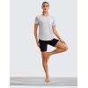 imageCRZ YOGA Womens Pima Cotton Short Sleeve Workout Shirts Casual Yoga TShirt Soft Athletic TopLight Grey Heather