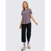 imageCRZ YOGA Womens Pima Cotton Short Sleeve Workout Shirts Casual Yoga TShirt Soft Athletic TopPurple Gray