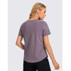 imageCRZ YOGA Womens Pima Cotton Short Sleeve Workout Shirts Casual Yoga TShirt Soft Athletic TopPurple Gray