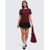 imageCRZ YOGA Womens Pima Cotton Short Sleeve Workout Shirts Casual Yoga TShirt Soft Athletic TopRed Merlot