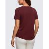 imageCRZ YOGA Womens Pima Cotton Short Sleeve Workout Shirts Casual Yoga TShirt Soft Athletic TopRed Merlot