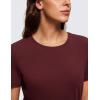 imageCRZ YOGA Womens Pima Cotton Short Sleeve Workout Shirts Casual Yoga TShirt Soft Athletic TopRed Merlot