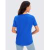 imageCRZ YOGA Womens Pima Cotton Short Sleeve Workout Shirts Casual Yoga TShirt Soft Athletic TopStrong Blue