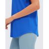 imageCRZ YOGA Womens Pima Cotton Short Sleeve Workout Shirts Casual Yoga TShirt Soft Athletic TopStrong Blue