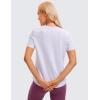 imageCRZ YOGA Womens Pima Cotton Short Sleeve Workout Shirts Casual Yoga TShirt Soft Athletic TopViolet Ash