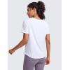 imageCRZ YOGA Womens Pima Cotton Short Sleeve Workout Shirts Casual Yoga TShirt Soft Athletic TopWhite