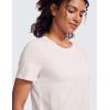 imageCRZ YOGA Womens Pima Cotton Short Sleeve Workout Shirts Casual Yoga TShirt Soft Athletic TopWhite Apricot