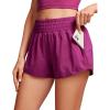 imageCRZ YOGA High Waisted Running Shorts for Women 25quot  Mesh Liner Quick Dry for Sport Athletic Workout with Zipper PocketMagenta Purple