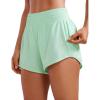 imageCRZ YOGA High Waisted Running Shorts for Women 25quot  Mesh Liner Quick Dry for Sport Athletic Workout with Zipper PocketMint Moment