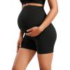 imageCRZ YOGA Womens Butterluxe Maternity Biker Shorts Over The Belly 4quot  Pregnancy Yoga Workout ActivewearBlack