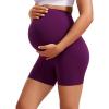 imageCRZ YOGA Womens Butterluxe Maternity Biker Shorts Over The Belly 4quot  Pregnancy Yoga Workout ActivewearPlum Magenta
