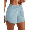 imageCRZ YOGA Womens Mid Waisted Running Shorts Liner  5 Quick Dry for Athletic Sport Workout Track with Zip PocketLight Grayish Blue